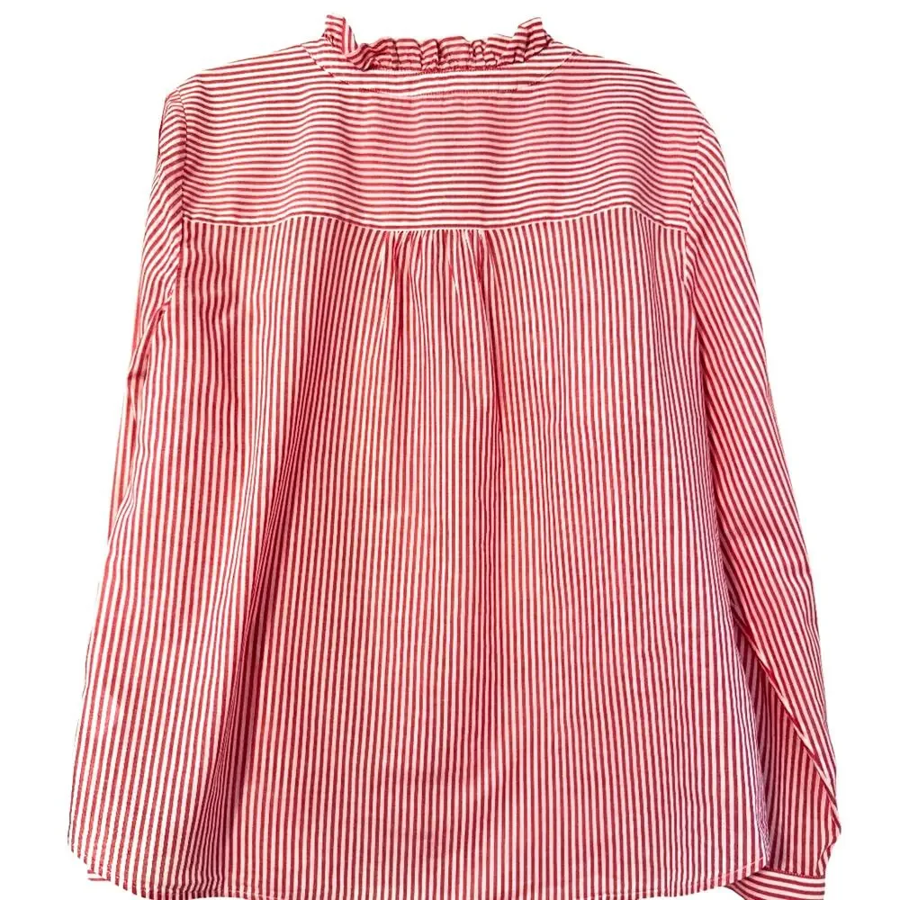 Talbots Ruffle Neckline Button Down Top Size XL - Picture 3 of 5